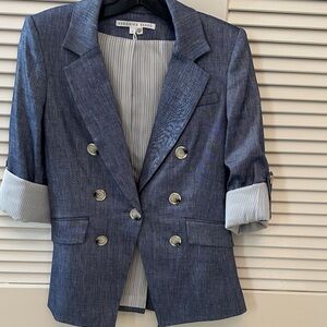 Veronica Beard Blue Double-Breasted Blazer